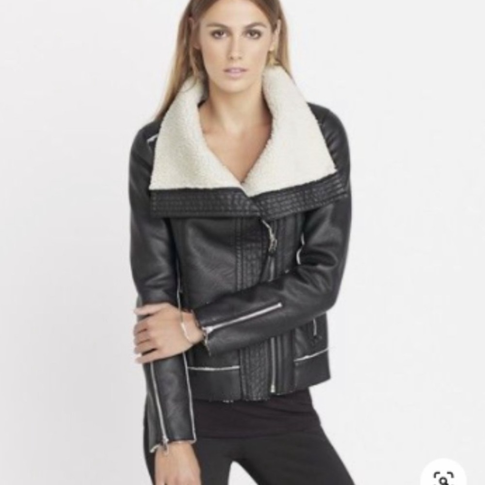 Dynamite faux leather and Sherpa jacket